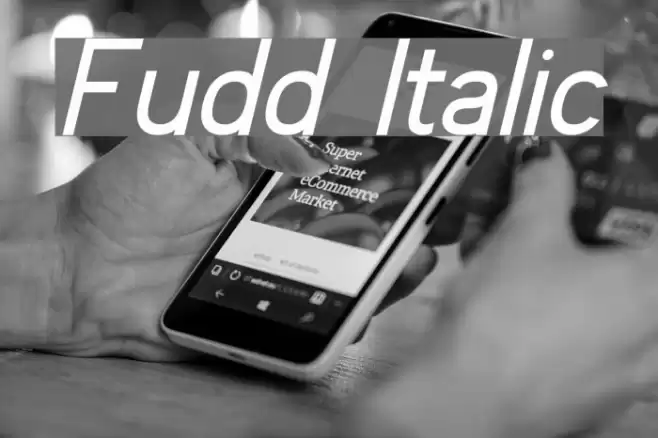 Fudd Italic Schriftart examples