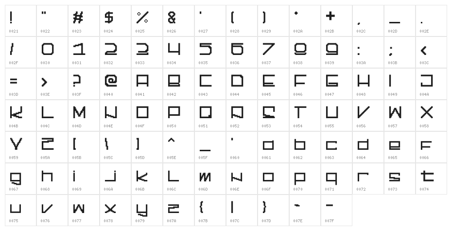 Fuego5000 Character Map