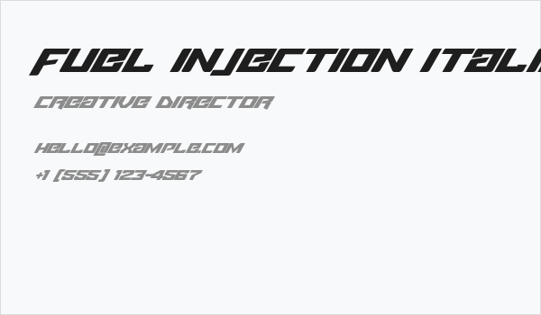 Fuel Injection Italic Business Card