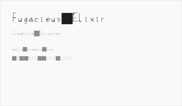 Fugacious Elixir Business Card