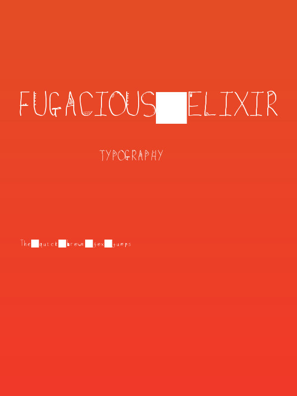 Fugacious Elixir Poster