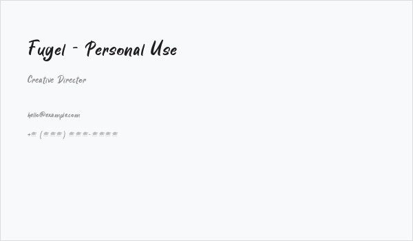 Fugel - Personal Use Business Card