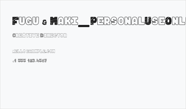 Fugu & Maki_PersonalUseOnly Business Card