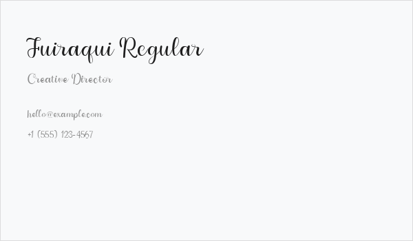 Fuiraqui Regular Business Card