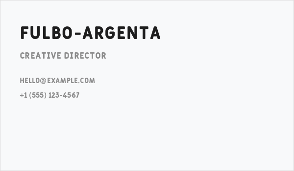 Fulbo-Argenta Business Card