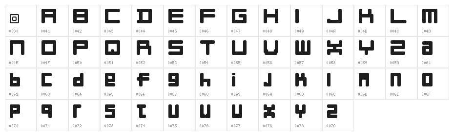 Full Liner Regular Character Map