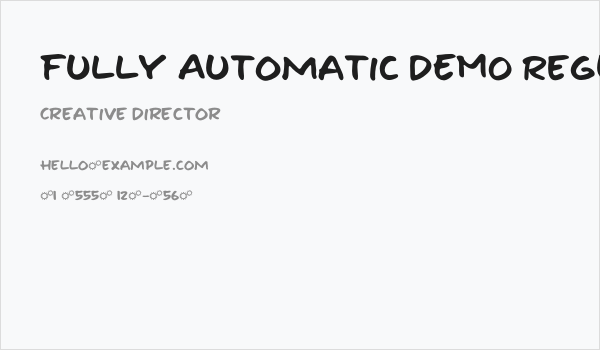 Fully Automatic DEMO Regular Business Card