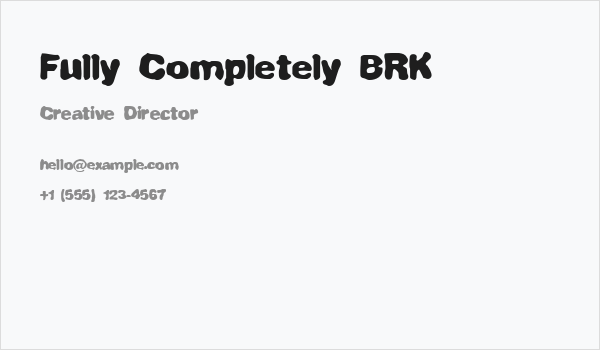 Fully Completely BRK Business Card
