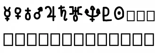 Fun Astronomical Symbols フォント 大文字