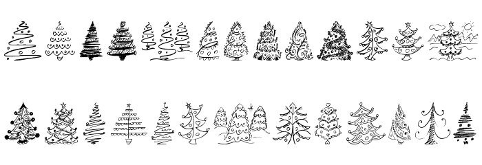 Fun Christmas Trees Font LOWERCASE