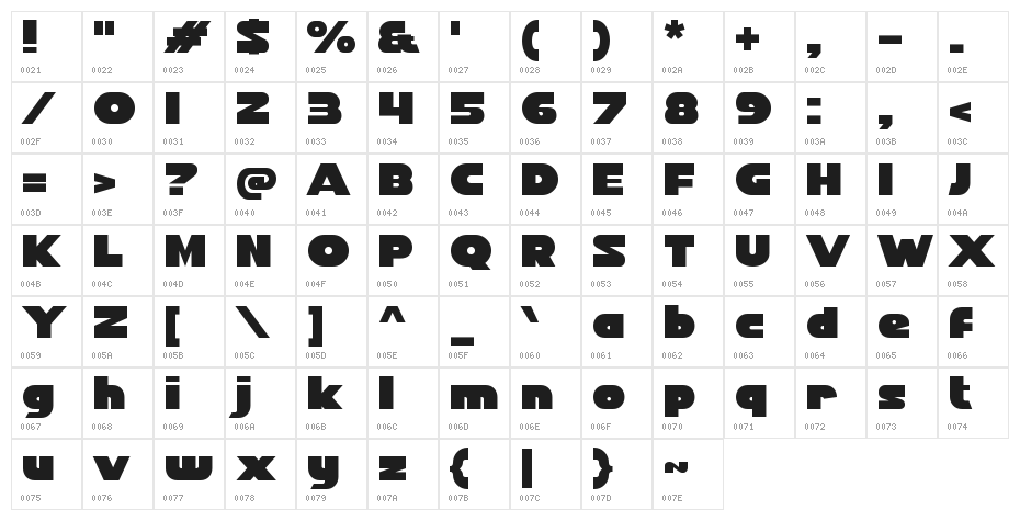 Fun Park 678 Character Map