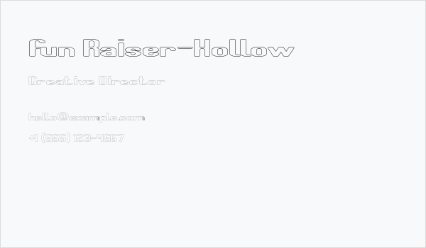 Fun Raiser-Hollow Business Card