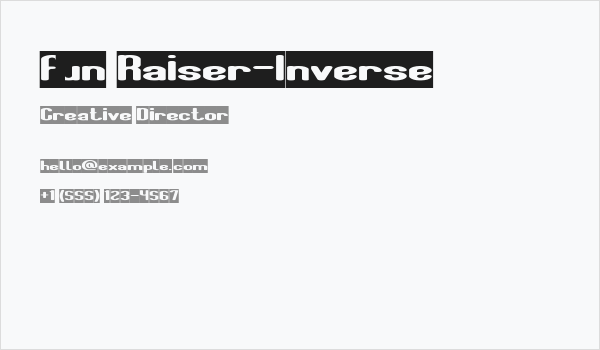 Fun Raiser-Inverse Business Card