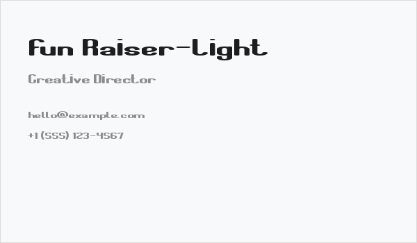Fun Raiser-Light Business Card