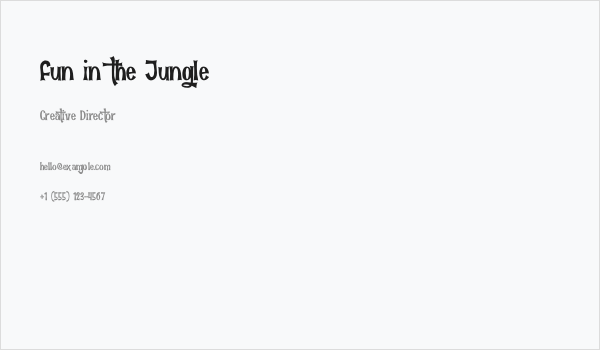 Fun in the Jungle Business Card