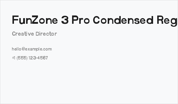 FunZone 3 Pro Condensed Regular Business Card