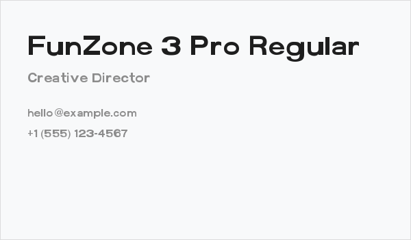 FunZone 3 Pro Regular Business Card
