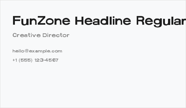 FunZone Headline Regular Business Card