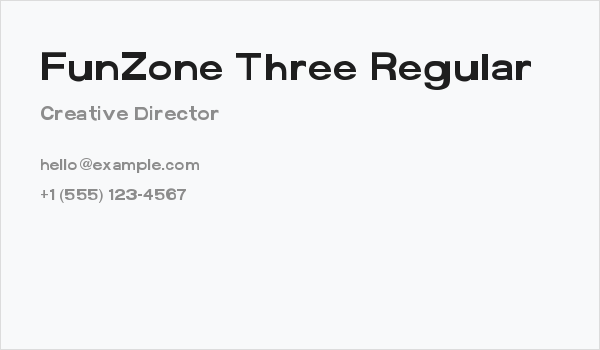 FunZone Three Regular Business Card
