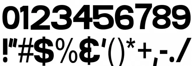 FunZone Two Condensed Font OTHER CHARS