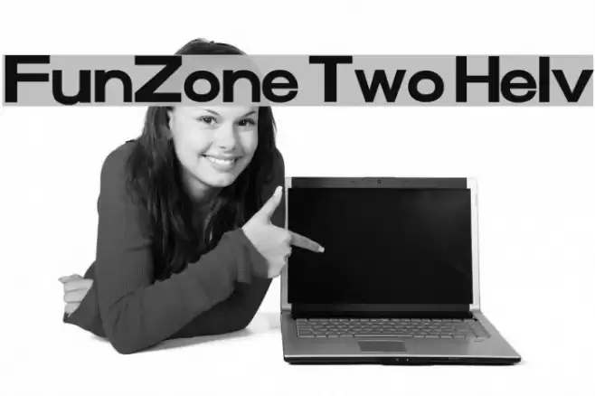 FunZone Two Helv Font examples