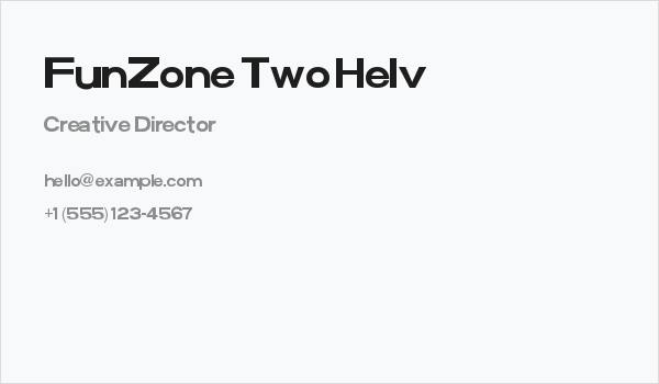 FunZone Two Helv Business Card