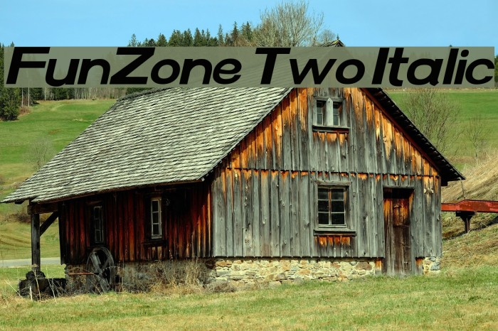 FunZone Two Italic Font examples