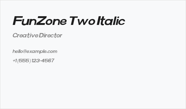 FunZone Two Italic Business Card