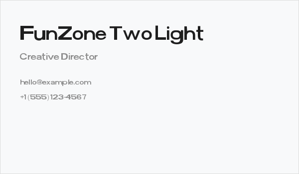 FunZone Two Light Business Card