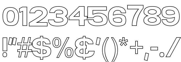 FunZone Two Outline Regular フォント その他の文字