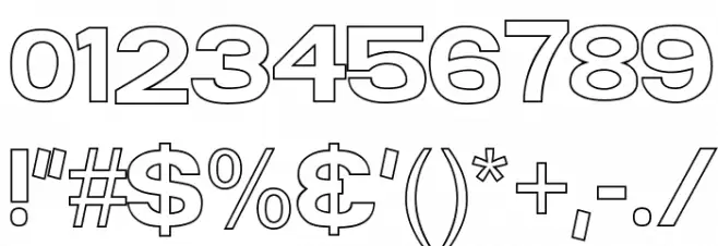 FunZone Two Outline Regular フォント その他の文字