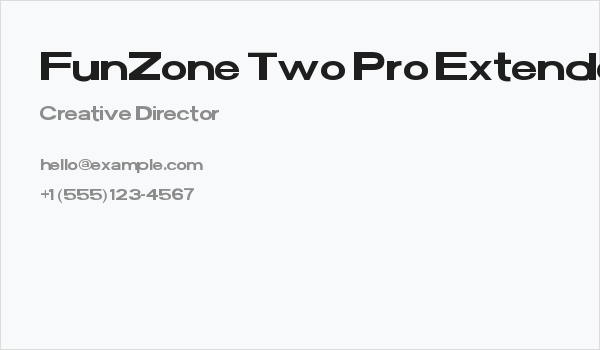 FunZone Two Pro Extended Business Card