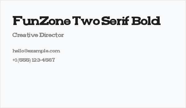 FunZone Two Serif Bold Business Card