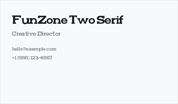 FunZone Two Serif Business Card