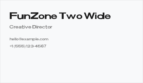 FunZone Two Wide Business Card