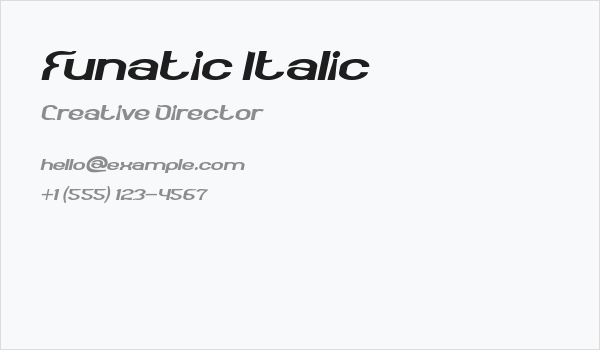 Funatic Italic Business Card