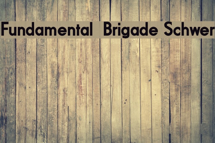 Fundamental Brigade Schwer Font examples