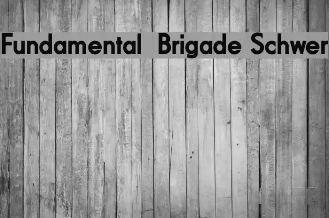 Fundamental  Brigade Schwer Font examples