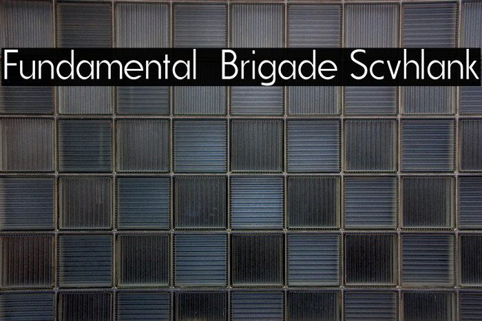 Fundamental Brigade Scvhlank Font examples