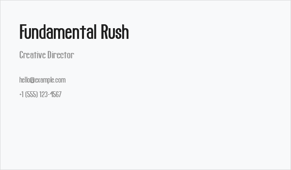 Fundamental Rush Business Card