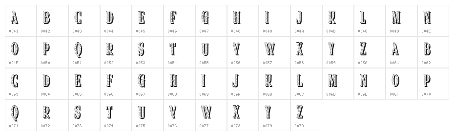 Funia Regular Character Map