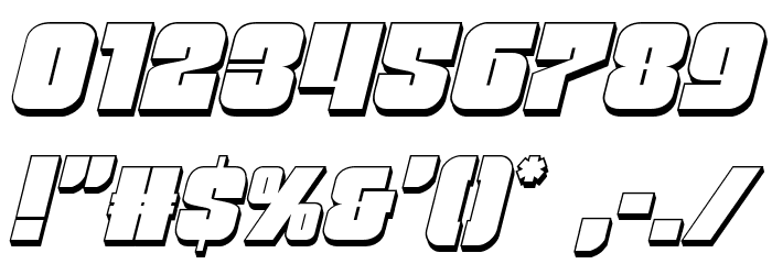 Funk Machine 3D Italic Font OTHER CHARS