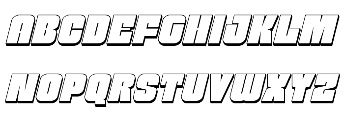Funk Machine 3D Italic Font LOWERCASE