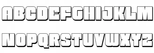 Funk Machine 3D फ़ॉन्ट लोअरकेस