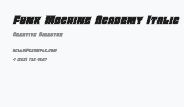 Funk Machine Academy Italic Business Card