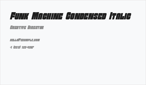 Funk Machine Condensed Italic Business Card