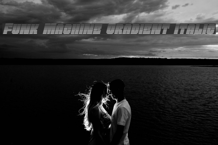 Funk Machine Gradient Italic Font examples