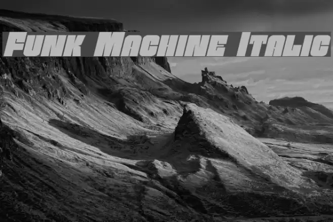 Funk Machine Italic Font examples