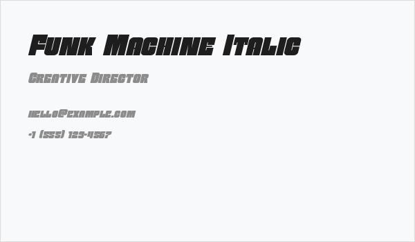 Funk Machine Italic Business Card