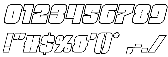 Funk Machine Outline Italic Font OTHER CHARS